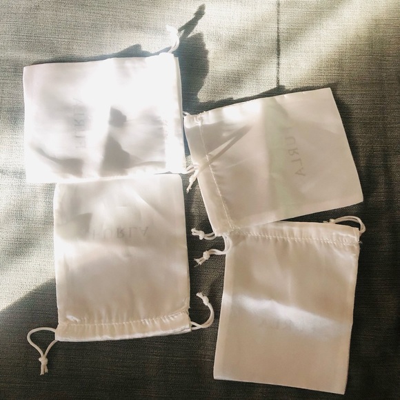 4 FURLA Satin Drawing String Bags, White, NEW - Picture 2 of 2